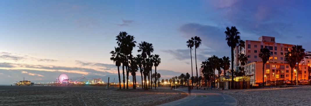 Santa Monicas Strand am Abend.